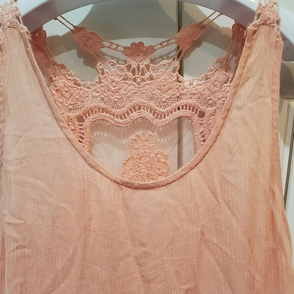 Blu pepper lace blouse pink lace size small women's tunic - Picture 2 of 8